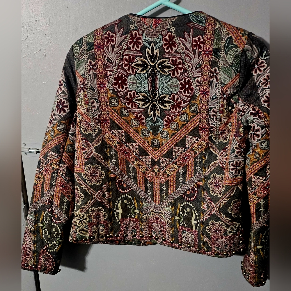 Womens Anthropology Hemant & Nandita Bohemian Embrod. Studded Jacket size Sm - Picture 4 of 9